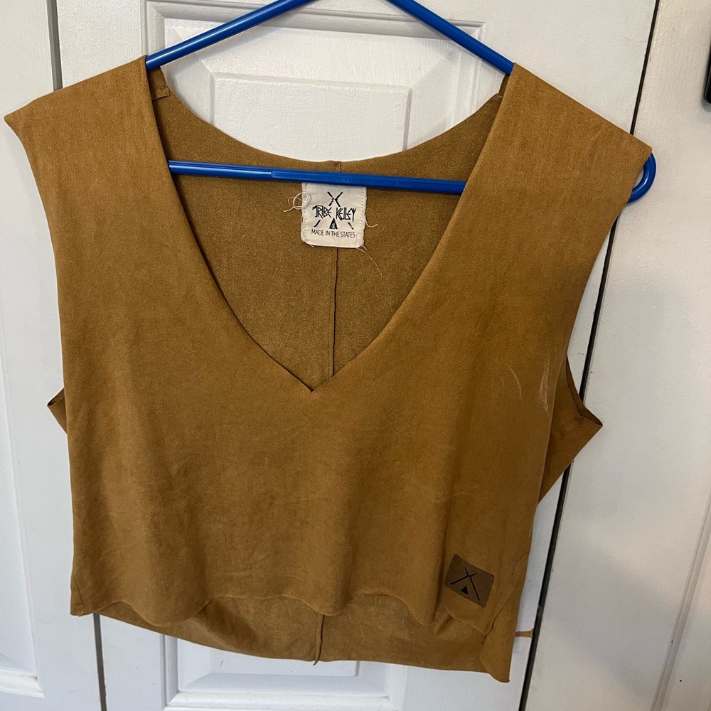 Vintage tribe Kelley suede tank top that matches the suede bell bottoms - small
